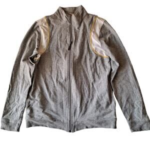 Covington Sweatshirt Full Zip Long Sleeve Mock Neck Pockets Gray Womens Sz Small
